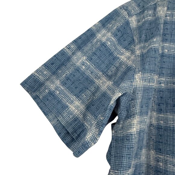 Columbia PFG Shirt Mens XXL Trollers Best Short Sleeve Vented Fishing Plaid Blue - Picture 8 of 13